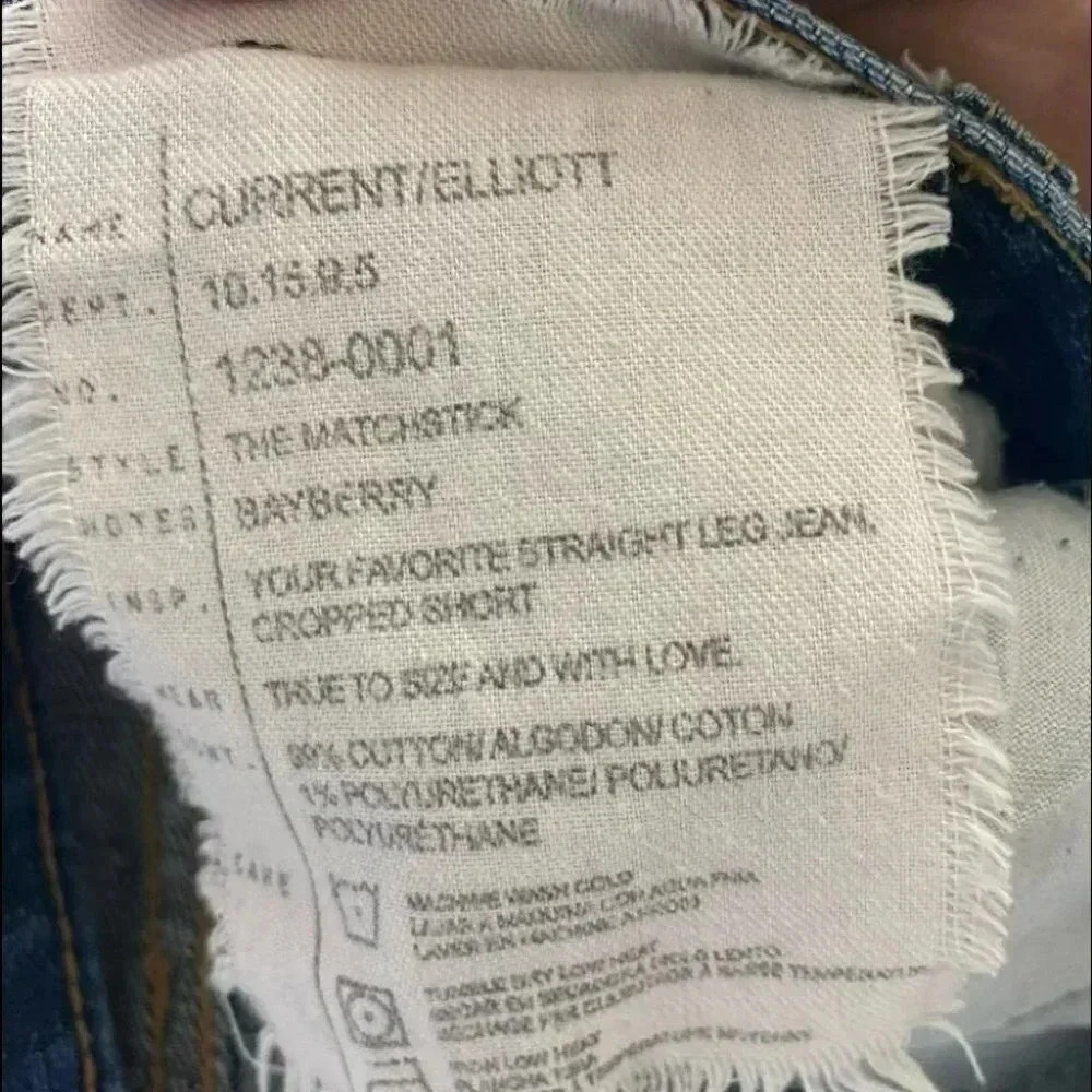 Current Elliott Matchstick cropped ankle jeans size 27‎ - Picture 4 of 7